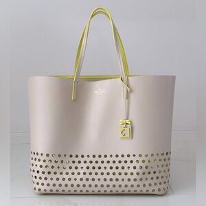Kate Spade Cream and Yellow Tote Bag